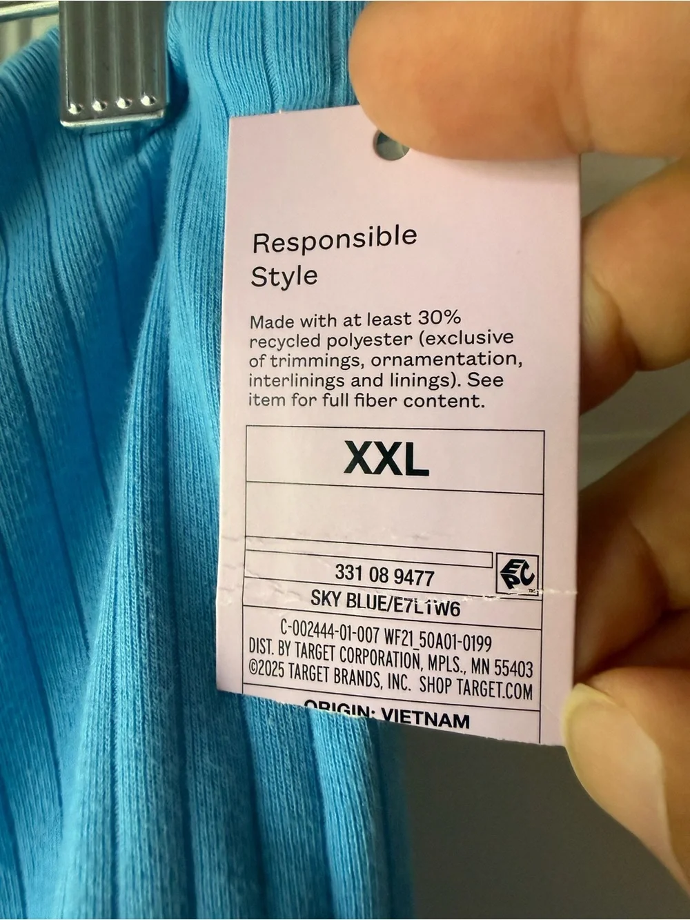🎯50% OFF! Wild Fable Sky Blue Cotton Midi Ribbed Strapless Dress